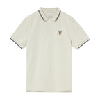 Giordano Men's Cotton Lycra Pique Polo - Slim Fit, Eagle Embroidery-Brown
