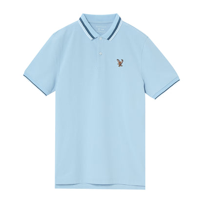 Men's Cotton Lycra Pique Polo - Slim Fit, Eagle Embroidery