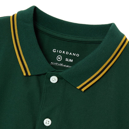 Men's Cotton Lycra Pique Polo - Slim Fit, Eagle Embroidery