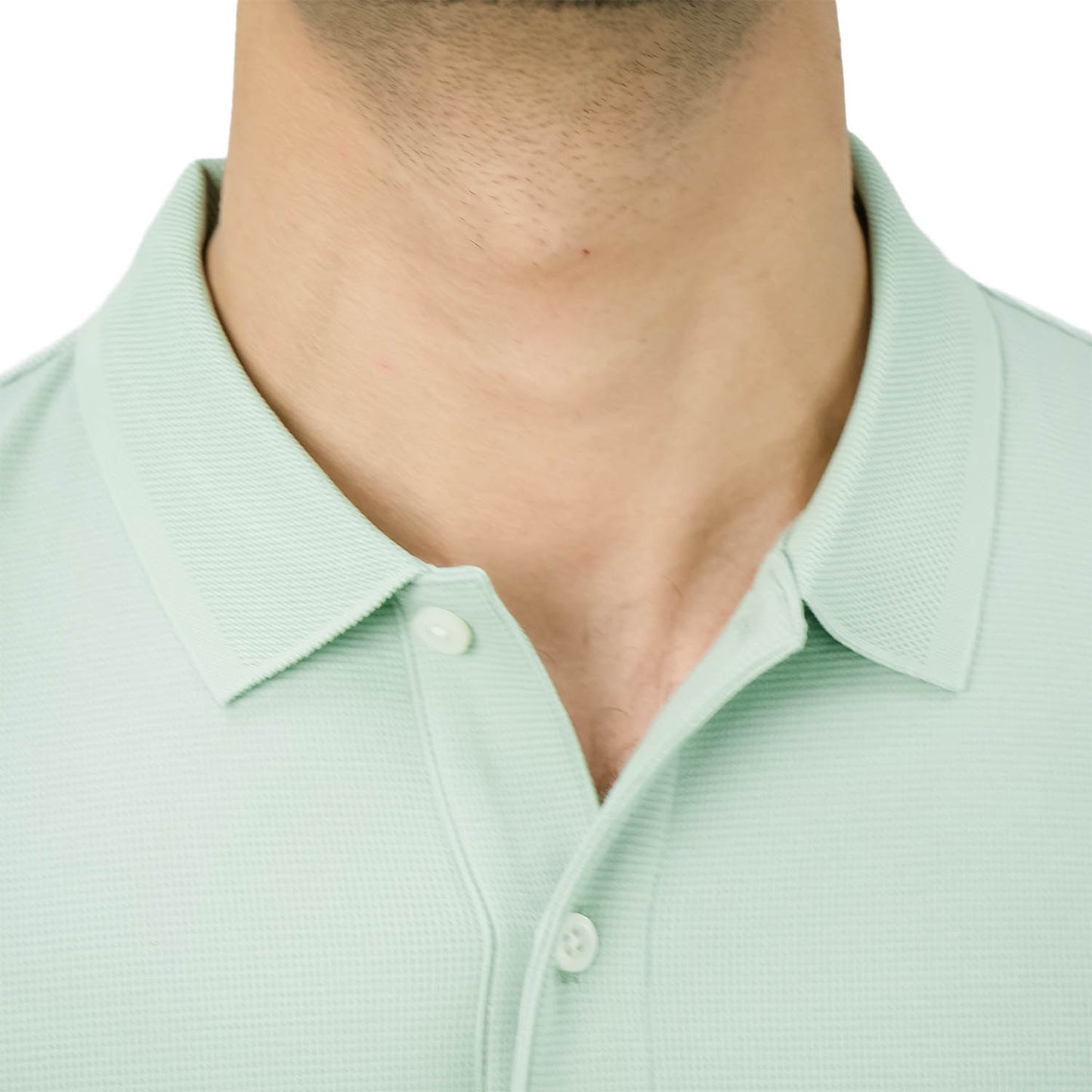 Men's Cotton Blend Waffle Knit Solid Polo