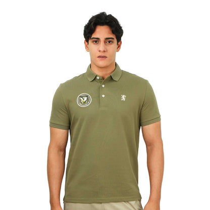 Men's Embroidered Bold Polo - Slim Fit, Cotton Lycra Pique