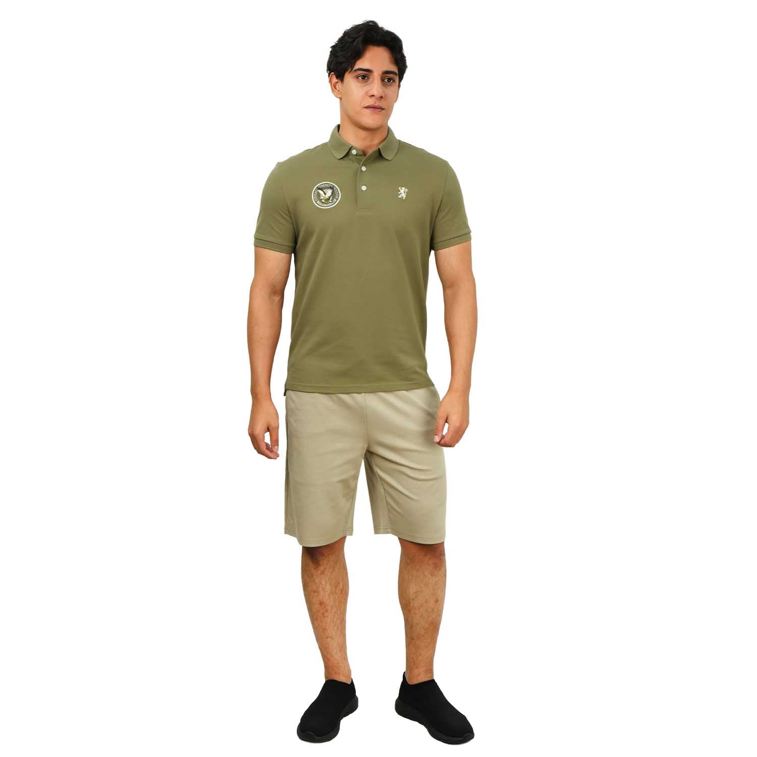 Men's Embroidered Bold Polo - Slim Fit, Cotton Lycra Pique