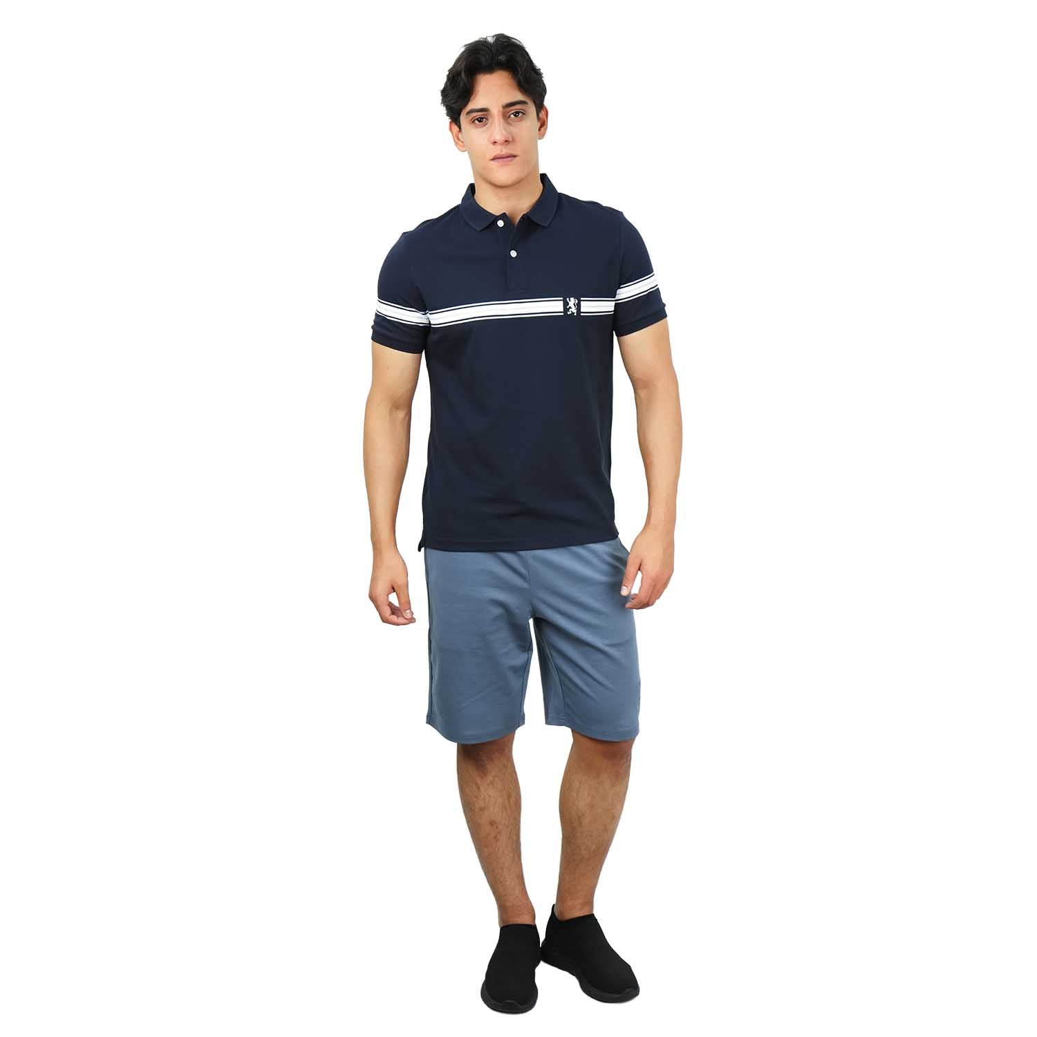 Men's Embroidered Bold Polo - Slim Fit, Cotton Lycra Pique