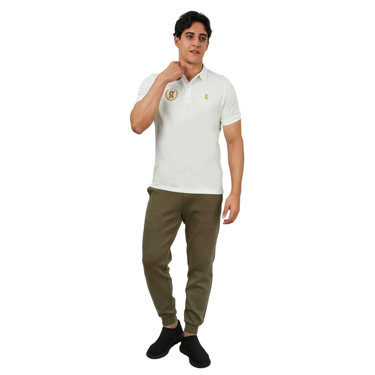 Men's Embroidered Bold Polo - Slim Fit, Cotton Lycra Pique