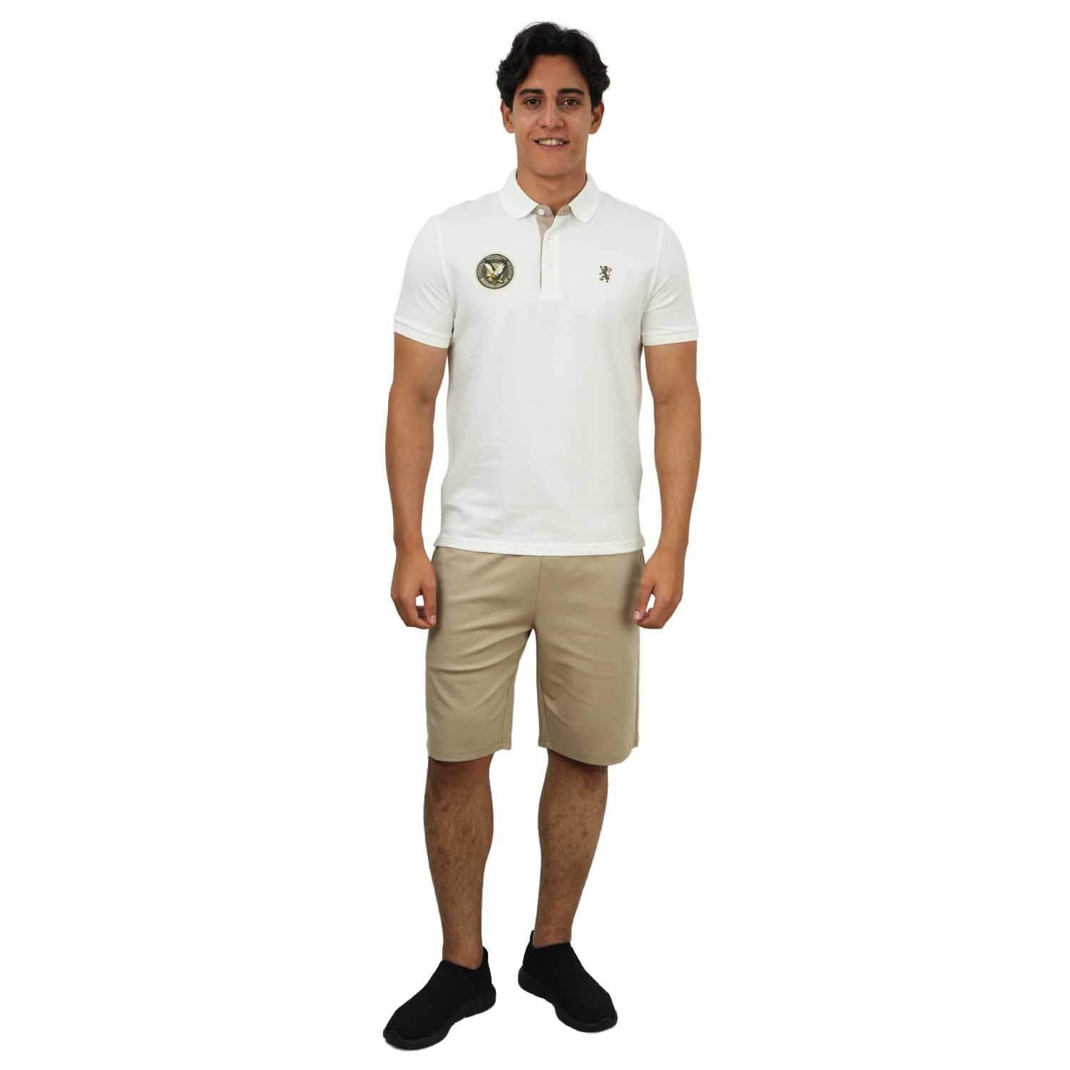 Men's Embroidered Bold Polo - Slim Fit, Cotton Lycra Pique