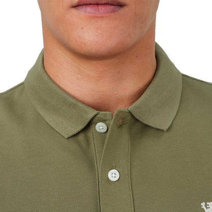 Men's Embroidered Bold Polo - Slim Fit, Cotton Lycra Pique