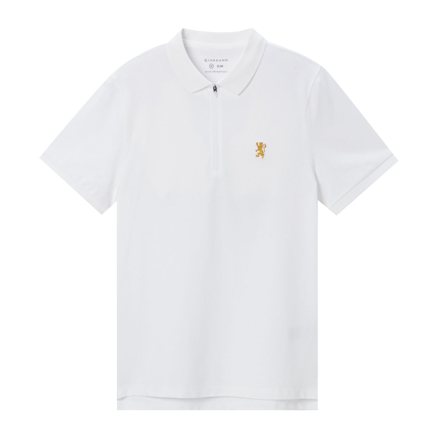 Men's Embroidered Bold Polo - Slim Fit, Cotton Lycra Pique