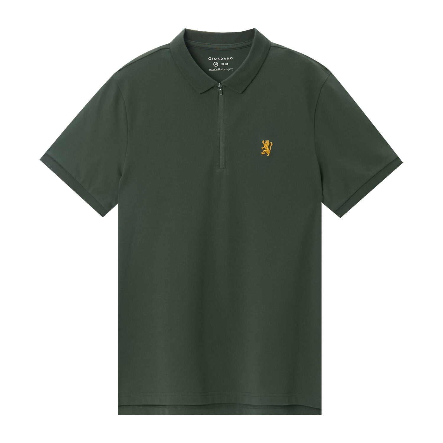 Men's Embroidered Bold Polo - Slim Fit, Cotton Lycra Pique