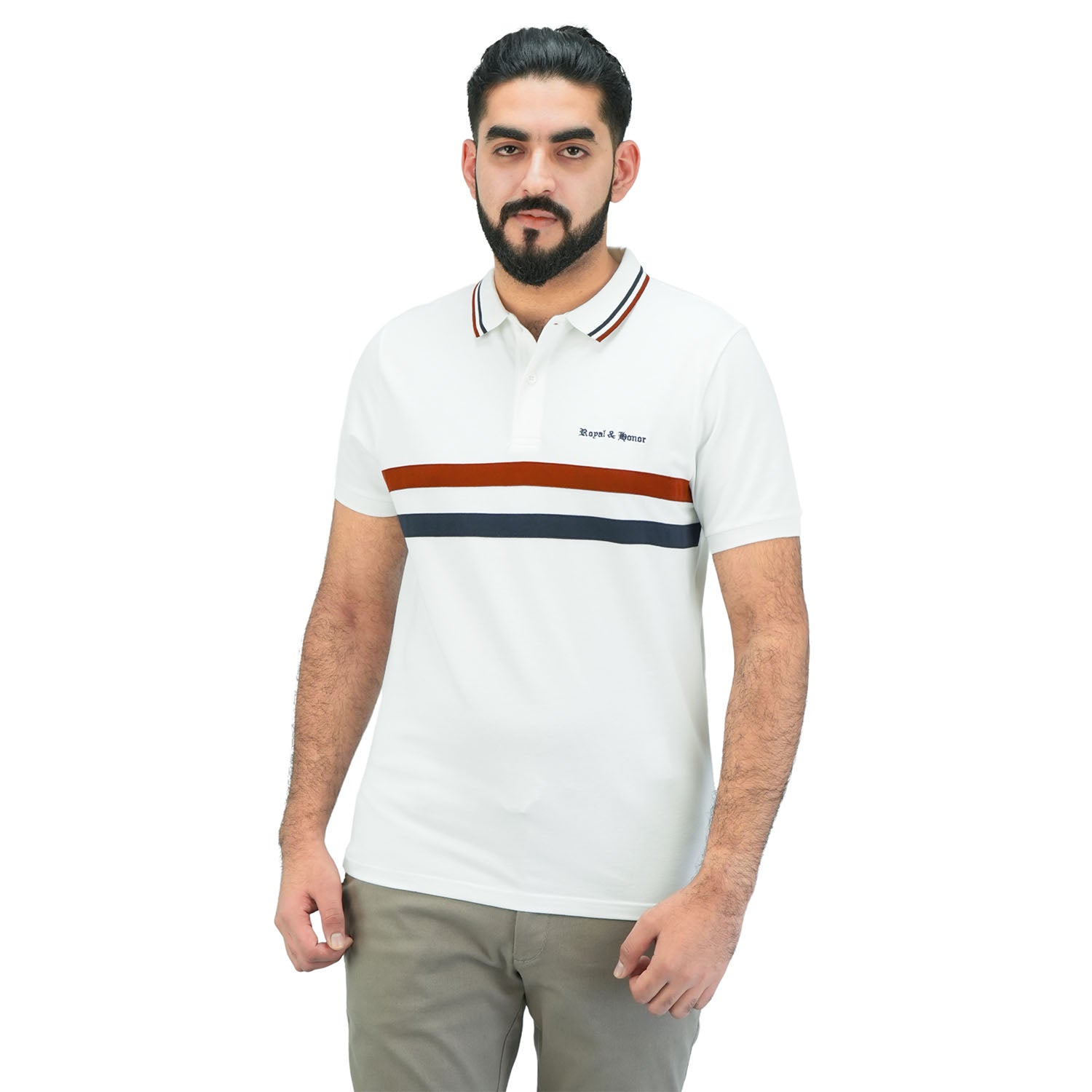 Giordano Men's Slim Fit Polo - Union Jack Embroidery-White