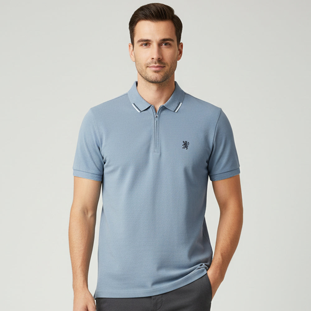 Men's Slim Fit Short Sleeve Polo With Embroidery