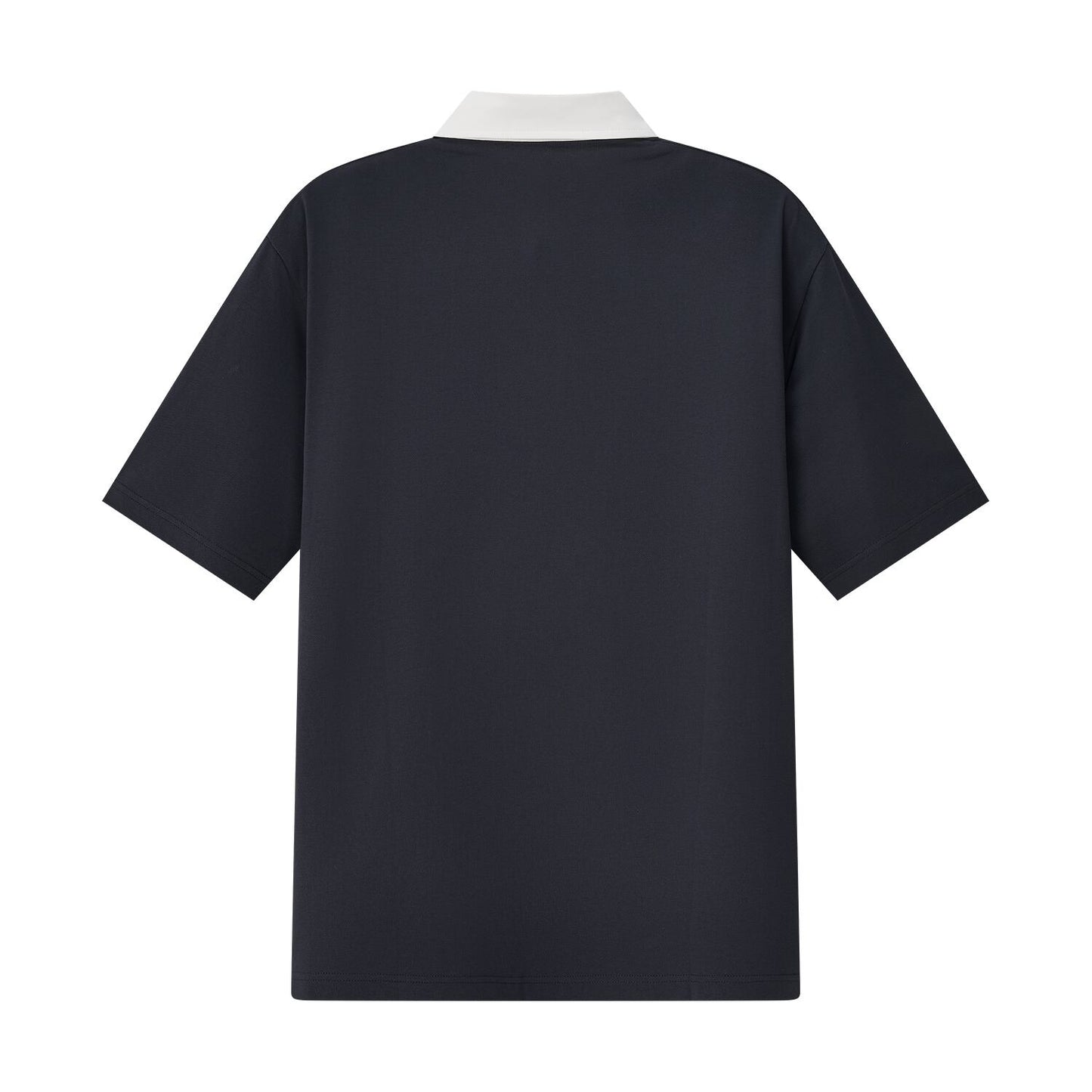 Men’S Relaxed Fit Cotton-Lycra Piqué Polo With Woven Collar