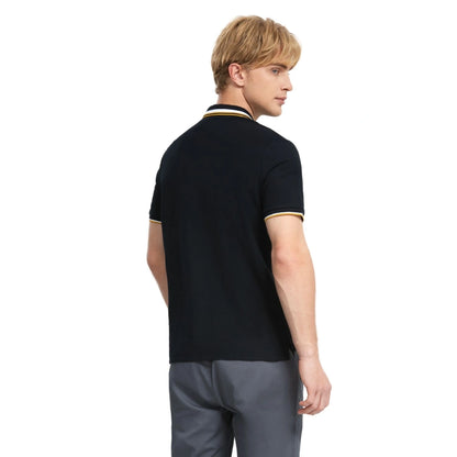 Men's Flat Knit Collar Short Sleeve Cotton Blend Polo