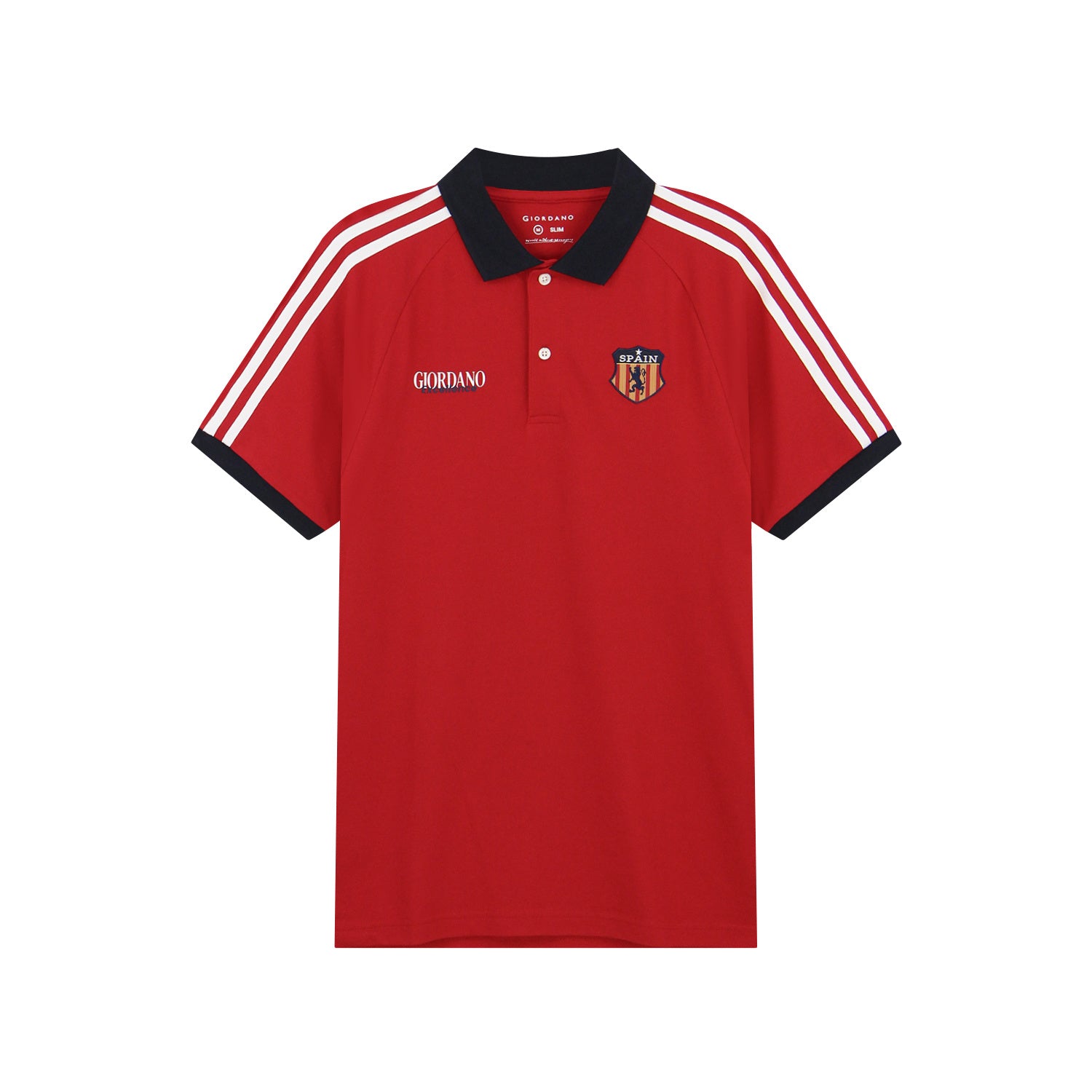 Men Slim Cotton Lycra World Cup Red Polo
