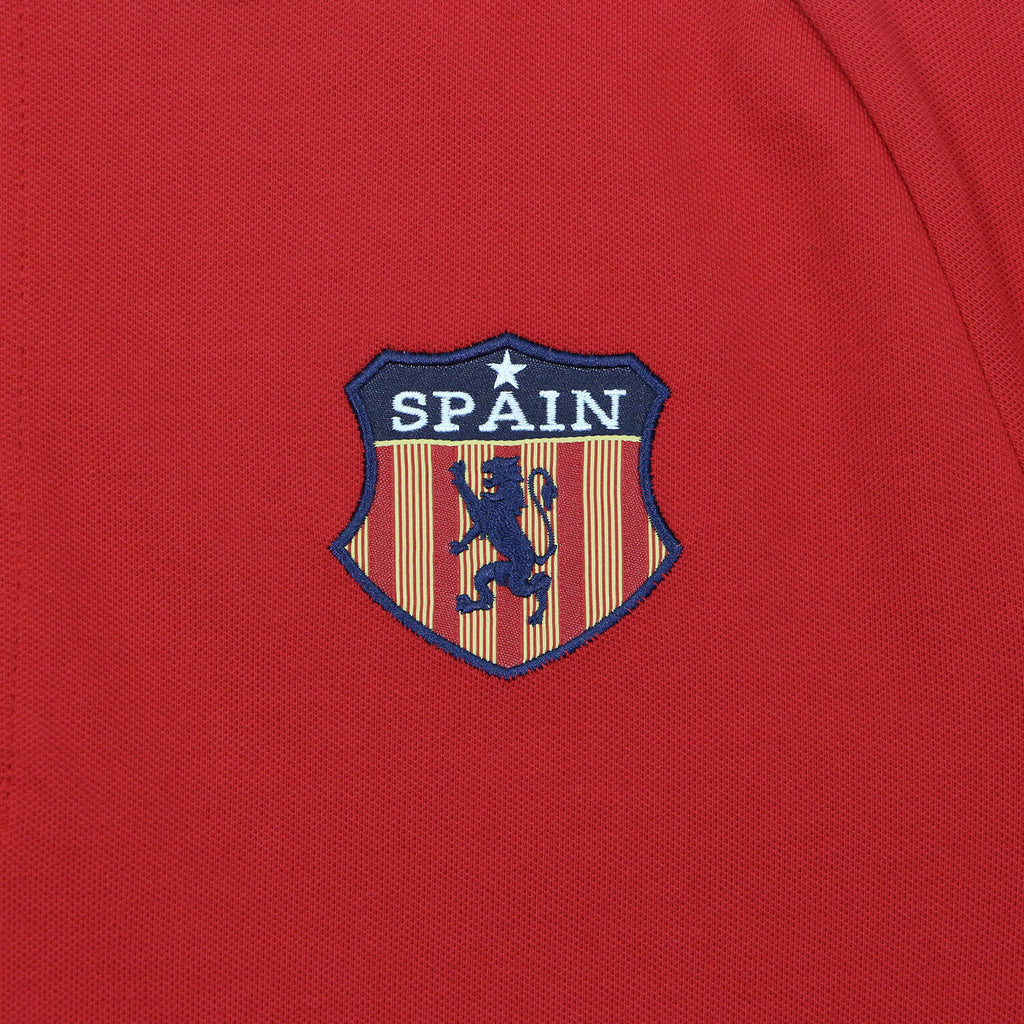 Men Slim Cotton Lycra World Cup Red Polo