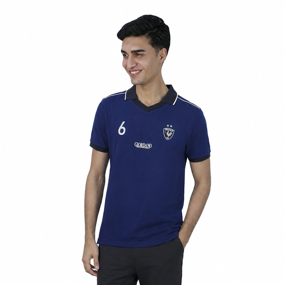 Men Slim Fit Cotton Blend World Cup Polo