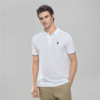 Men’S Cotton Slim Pique Polo With Small Lion Embroidery