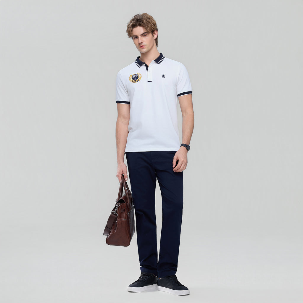 Men's Cotton Slim Fit Polo With Embroidery