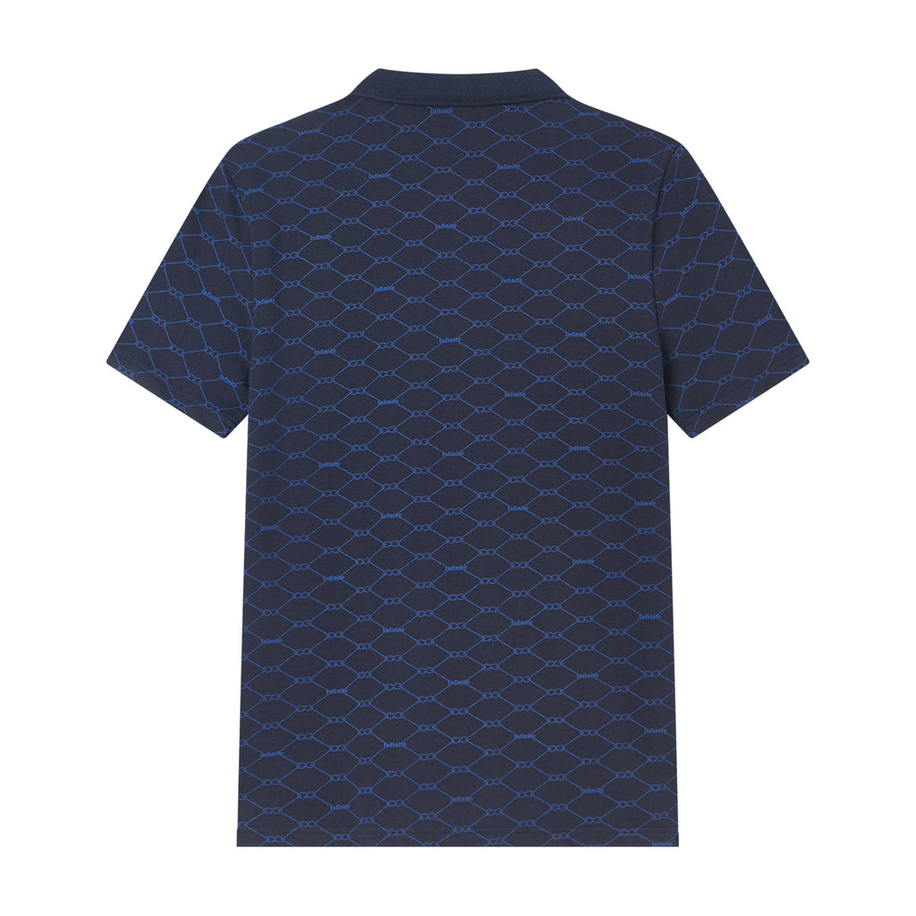 Men’S Cotton Slim Pique Polo With Pattern Print