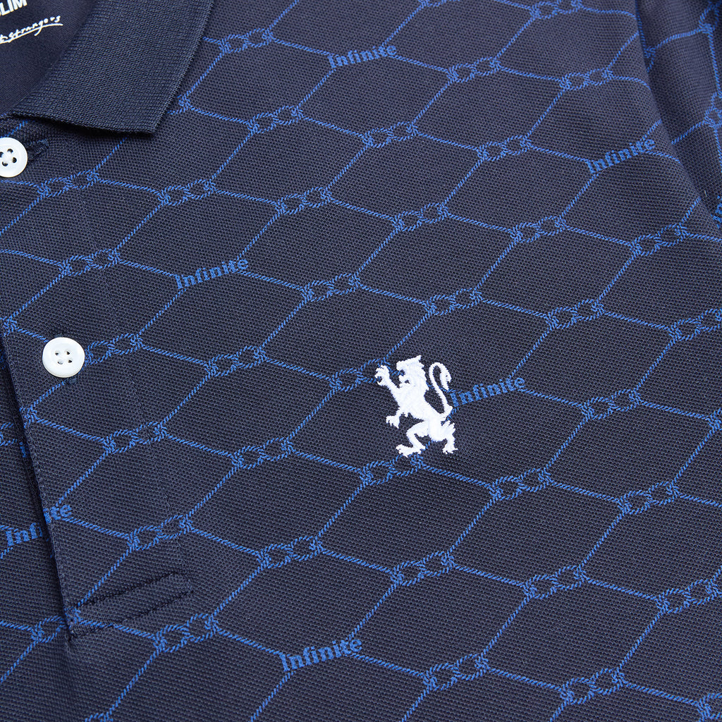 Men’S Cotton Slim Pique Polo With Pattern Print