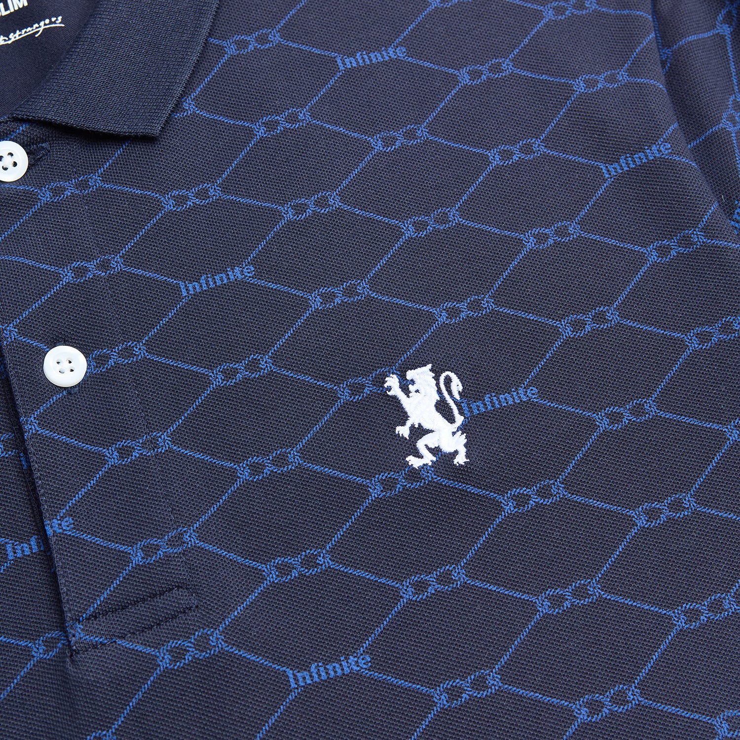 Men’S Cotton Slim Pique Polo With Pattern Print