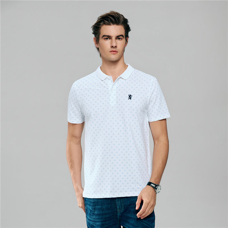 Men’S Cotton All Over Patter Print Polo