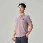 Men’s Slim Fit 3D Lion Embroidery Lycra Pique Polo