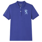 Men’s Slim Fit 3D Lion Embroidery Lycra Pique Polo