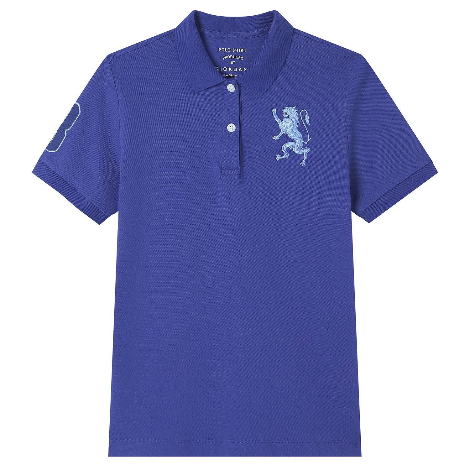 Men’s Slim Fit 3D Lion Embroidery Lycra Pique Polo