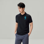 Men’s Slim Fit 3D Lion Embroidery Lycra Pique Polo