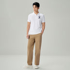 Men’s Slim Fit 3D Lion Embroidery Lycra Pique Polo