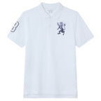 Men’s Slim Fit 3D Lion Embroidery Lycra Pique Polo