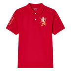 Men’s Slim Fit 3D Lion Embroidery Lycra Pique Polo