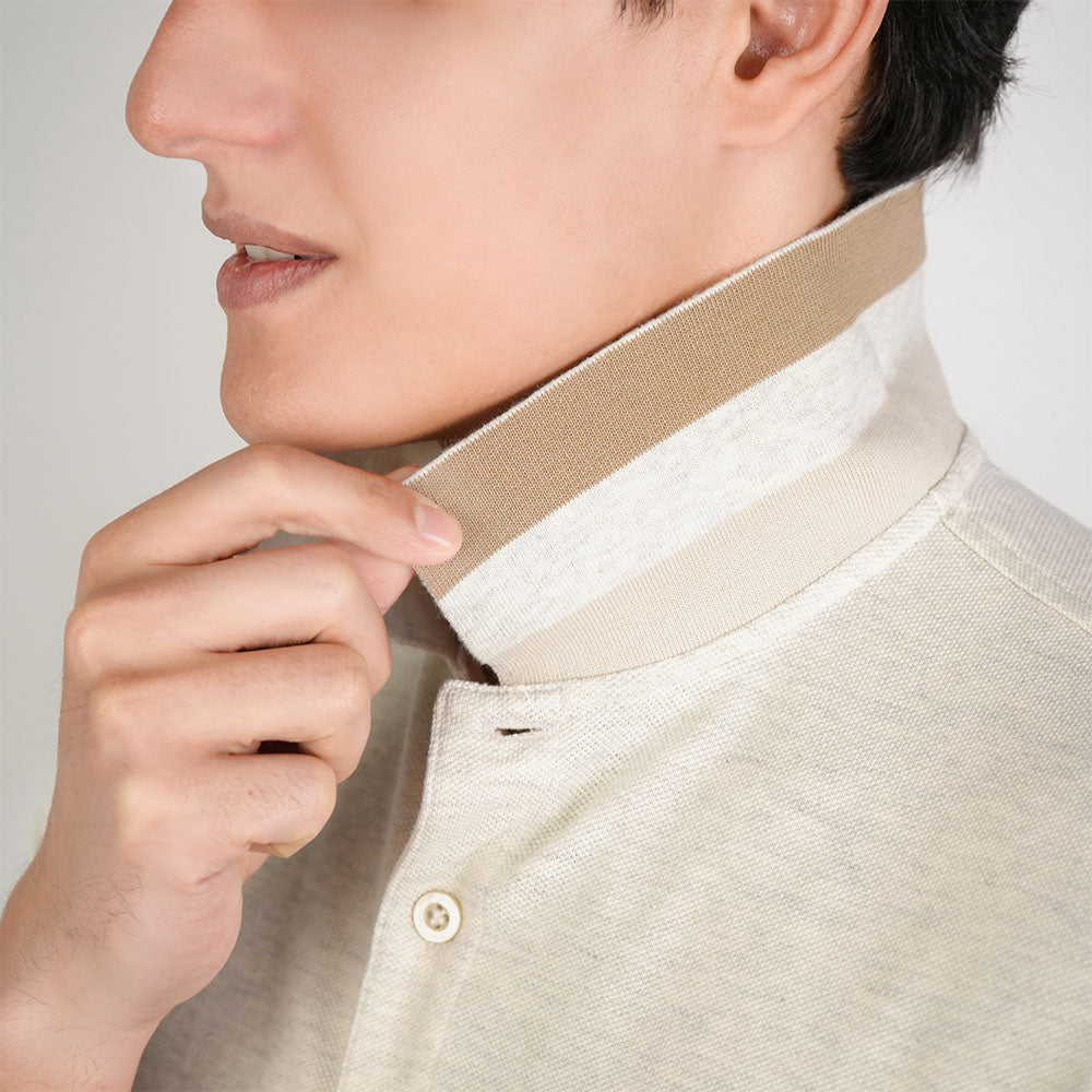 Men Slim Cotton Embroidered Pique Polo