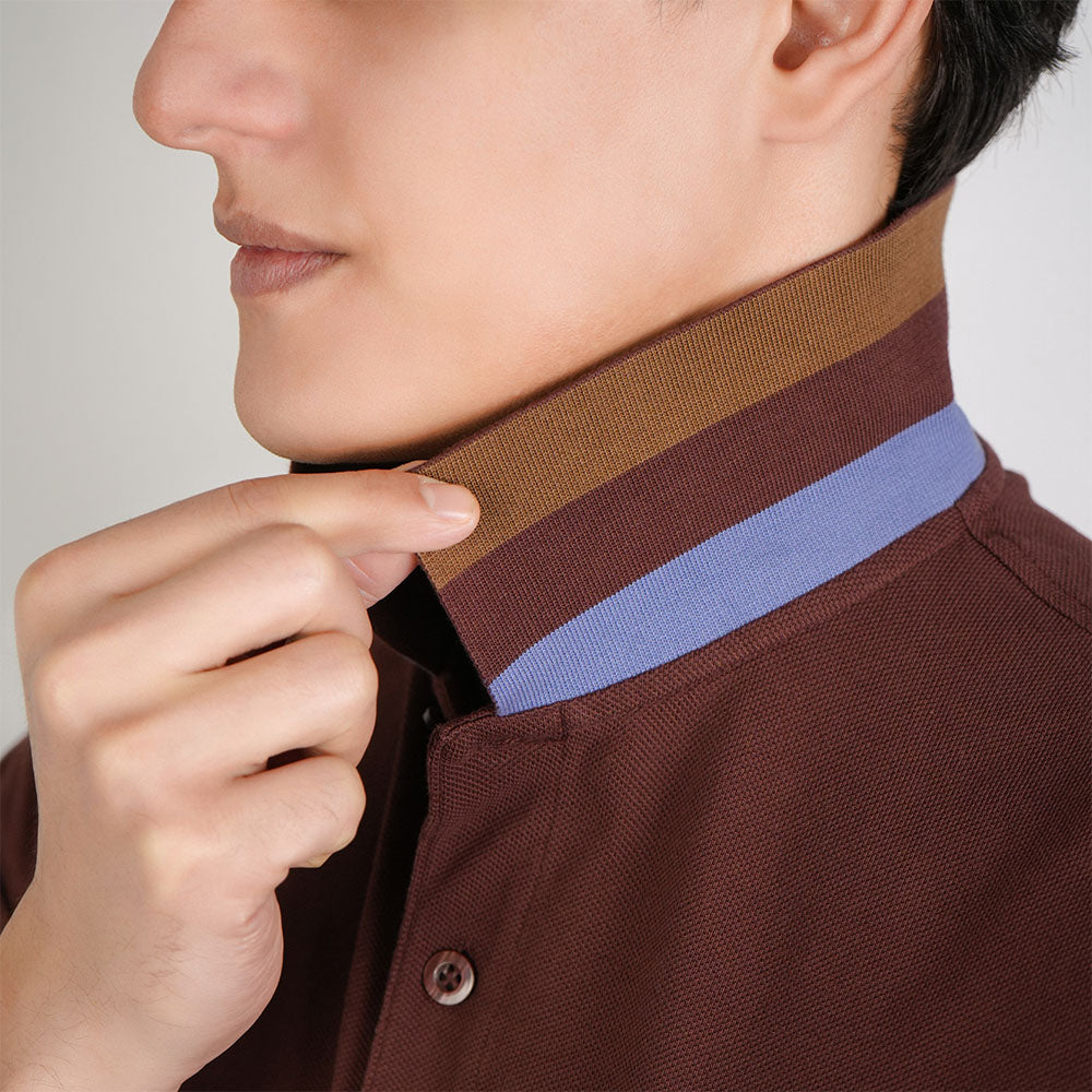 Men’s Cotton Slim Performance Polo with Small Lion Embroidery