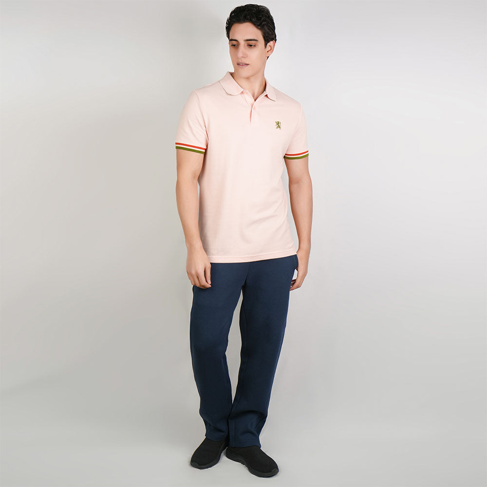 Men’s Cotton Slim Performance Polo with Small Lion Embroidery