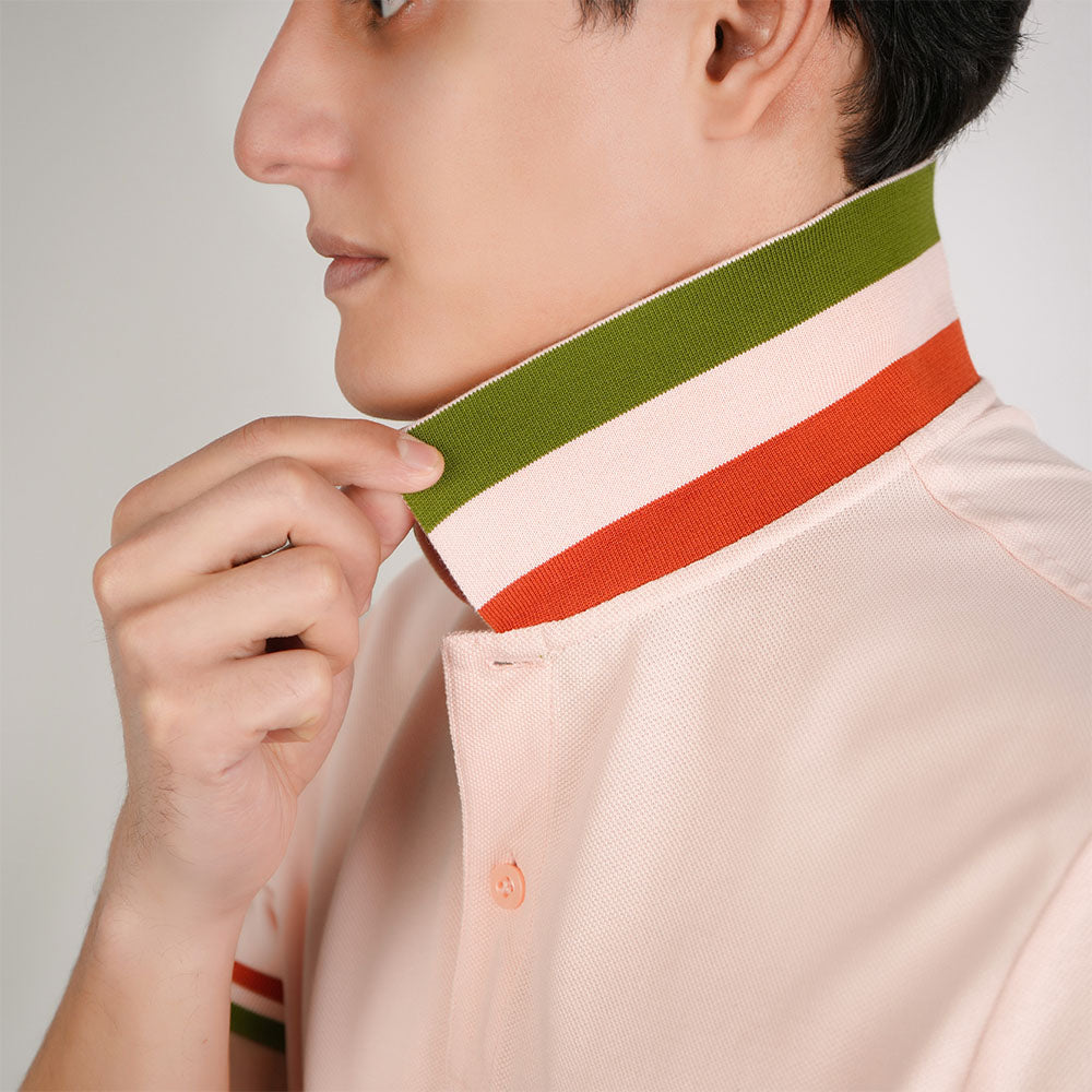 Men’s Cotton Slim Performance Polo with Small Lion Embroidery