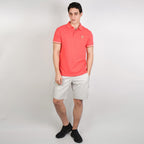 Men’s Cotton Slim Performance Polo with Small Lion Embroidery