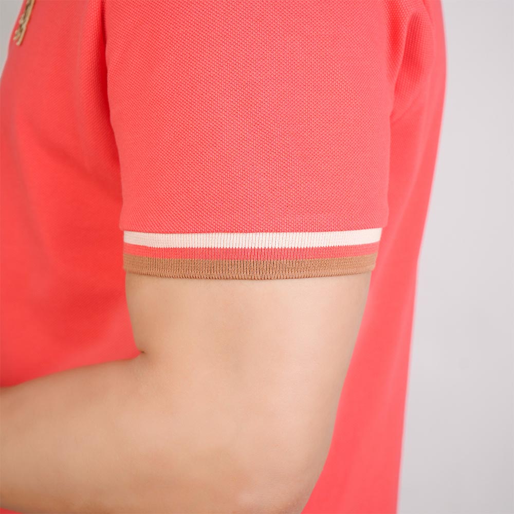 Men’s Cotton Slim Performance Polo with Small Lion Embroidery