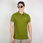 Men’s Cotton Slim Performance Polo with Small Lion Embroidery