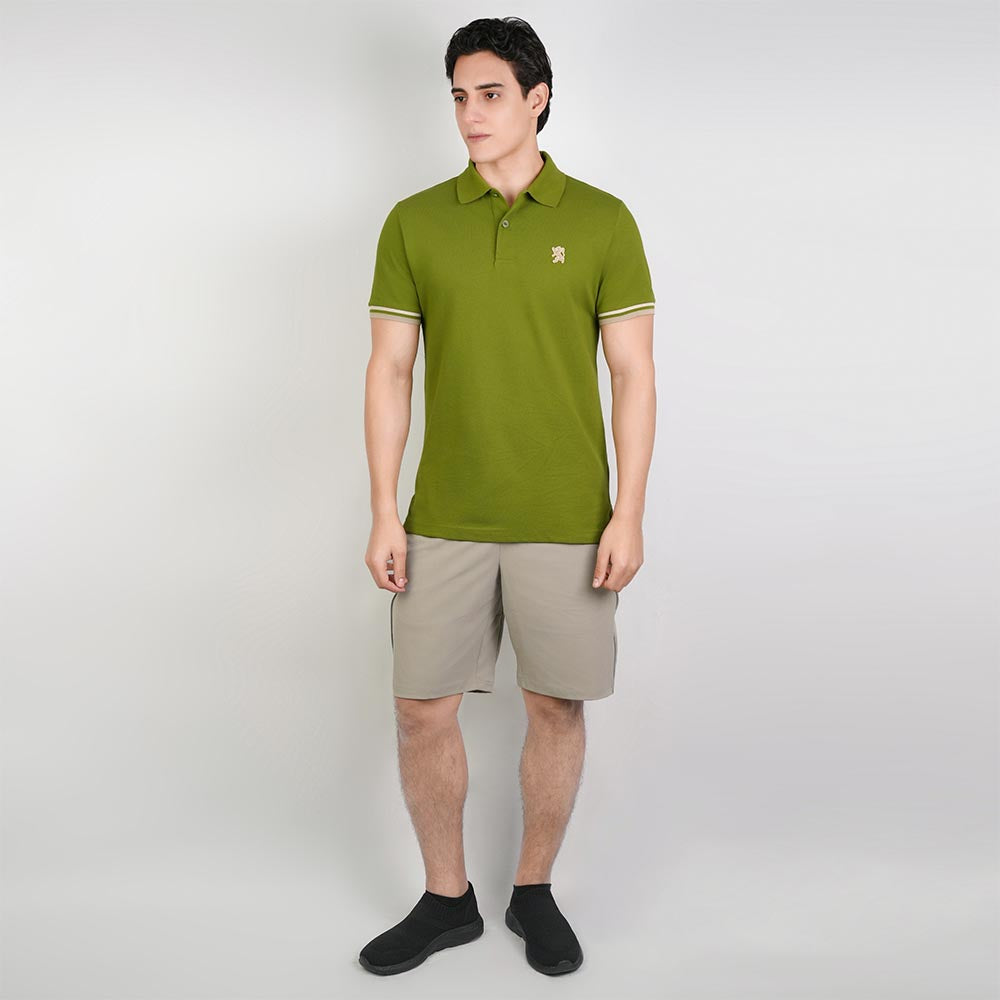 Men’s Cotton Slim Performance Polo with Small Lion Embroidery