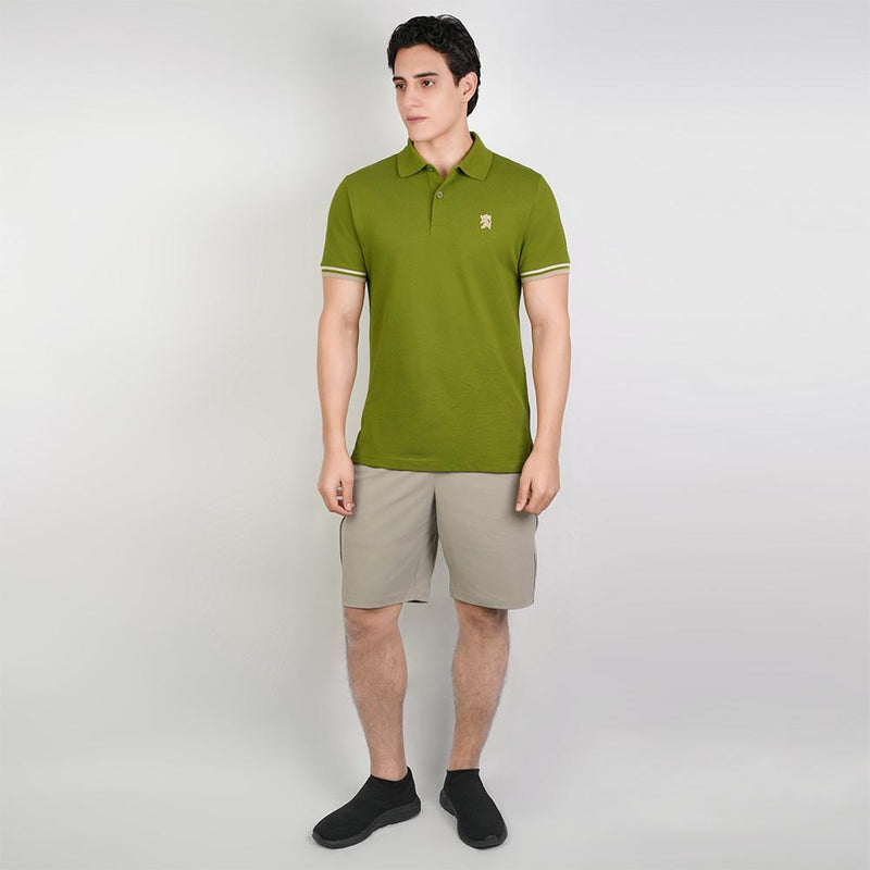 Men’s Cotton Slim Performance Polo with Small Lion Embroidery