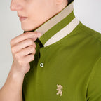 Men’s Cotton Slim Performance Polo with Small Lion Embroidery