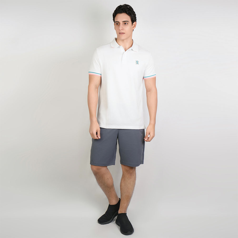 Men’s Cotton Slim Performance Polo with Small Lion Embroidery
