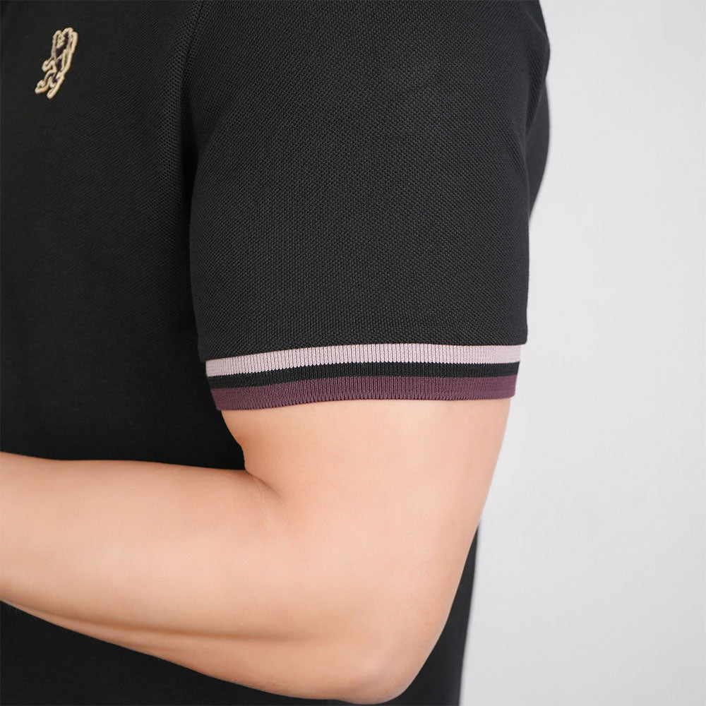 Men’s Cotton Slim Performance Polo with Small Lion Embroidery