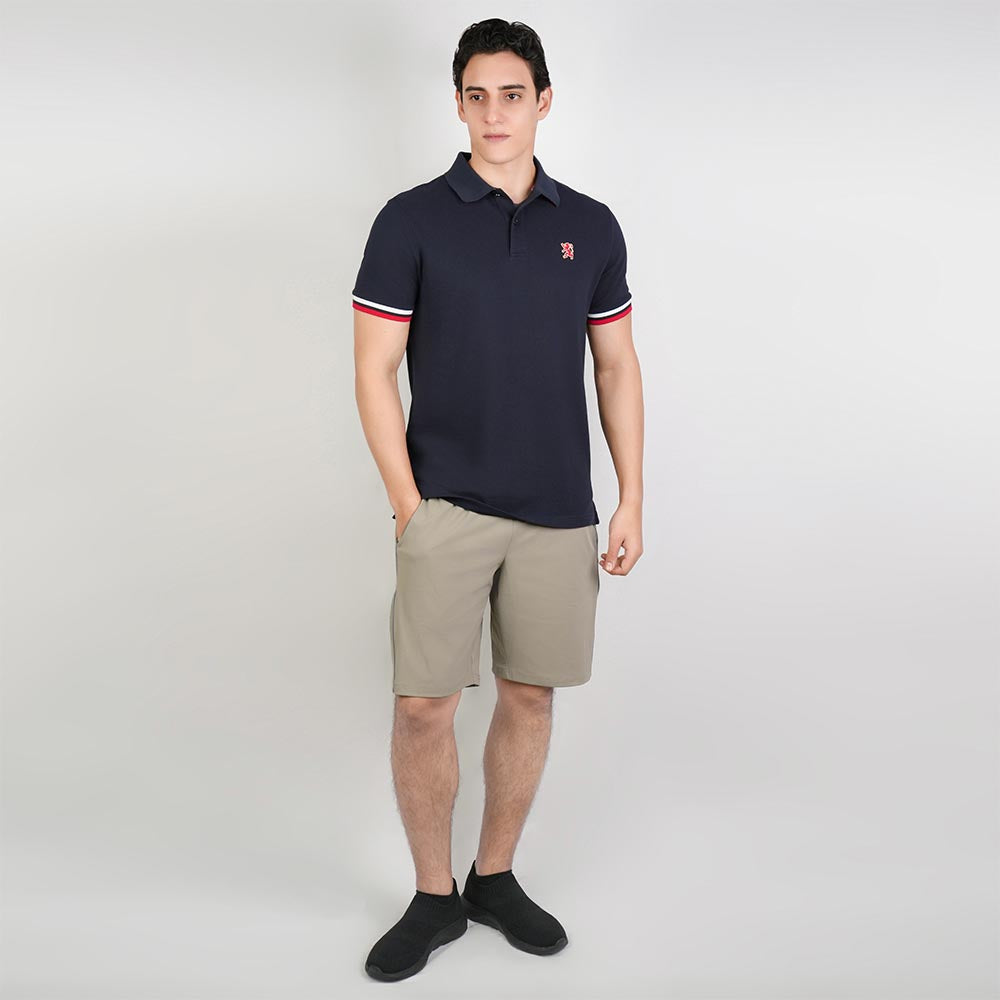 Men’s Cotton Slim Performance Polo with Small Lion Embroidery