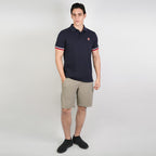 Men’s Cotton Slim Performance Polo with Small Lion Embroidery
