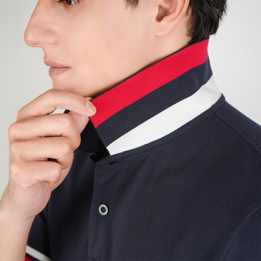 Men’s Cotton Slim Performance Polo with Small Lion Embroidery