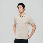 Men’s Slim Pique Solid Polo with Flat Knit Collar