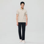 Men’s Slim Pique Solid Polo with Flat Knit Collar