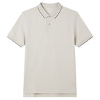 Men’s Slim Pique Solid Polo with Flat Knit Collar